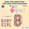 Girl Rose Gold Balloons, Baby Shower Party Decorations (16 in, 44 Pieces)