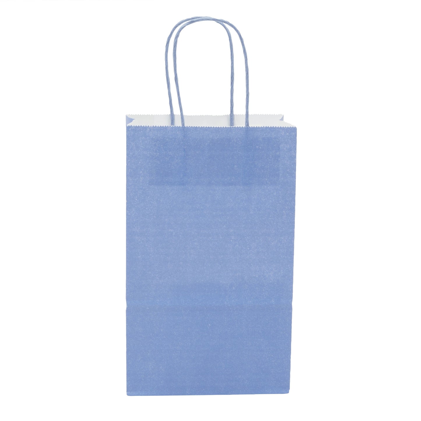 25-Pack Blue Gift Bags with Handles, 5.5x3.2x9-Inch Paper Goodie Bags for Party Favors and Treats, Birthday Party Supplies