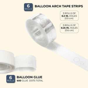 Balloon Arch Strip Tape for Party Decorations (16 Feet, 12 Pack)