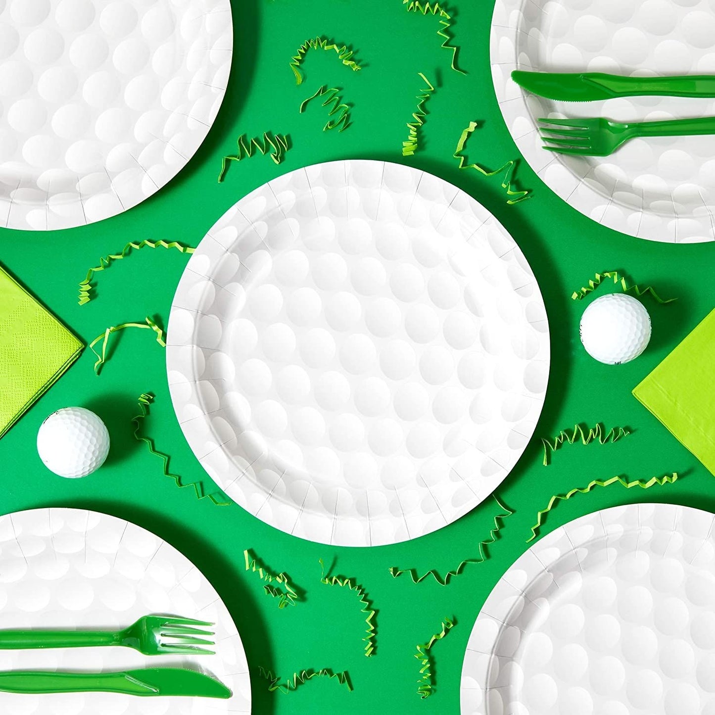 Golf Paper Plates for Sports Birthday Party (White, 9 Inches, 80 Pack)