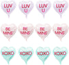 Conversation Candy Heart Balloons for Valentine Party Decorations (12 Pack)