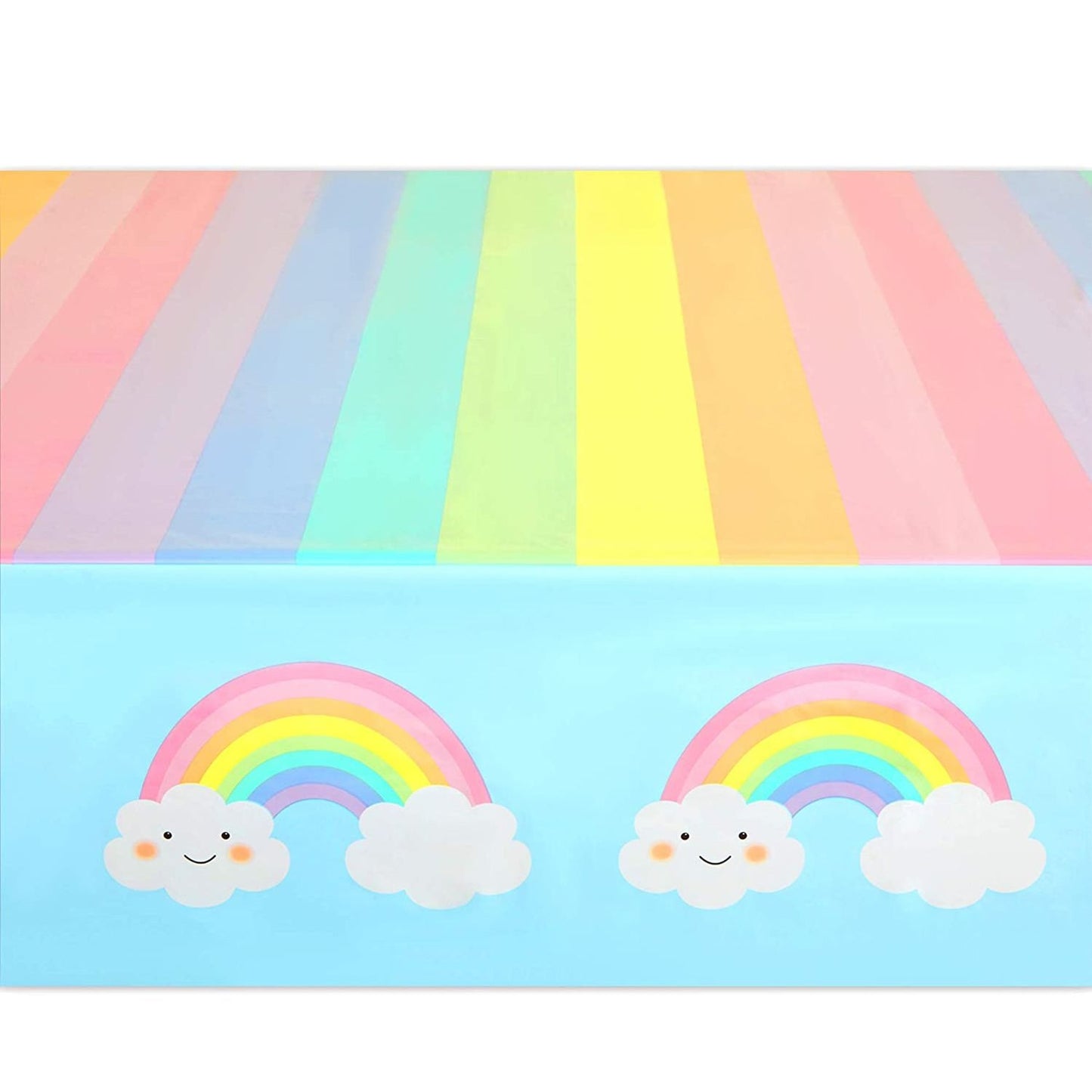 3 Pack Pastel Rainbow Tablecloth for Baby Shower Decorations, Unicorn Birthday Party (54 x 108 In)