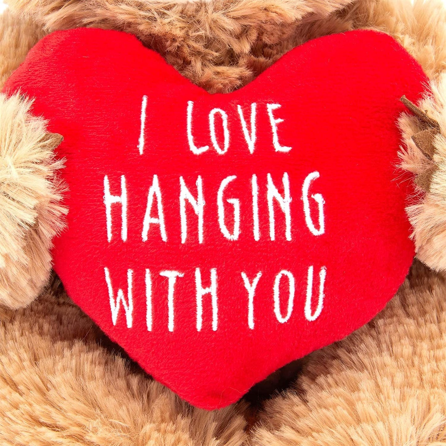 Sloth Plush Toy with Red Heart, I Love Hanging with You Stuffed Animal (10 in)