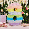 Large Number 8 Pinata for 8th Birthday Party Decorations, Rainbow Pastel (21 x 14.5 x 4 In)