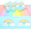 3 Pack Pastel Rainbow Tablecloth for Baby Shower Decorations, Unicorn Birthday Party (54 x 108 In)