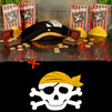 Skull Plastic Tablecloths for Pirate Birthday Party (54 x 108 In, 3 Pack)