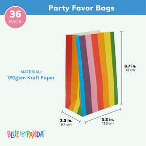 Rainbow Party Treat Bags for Birthdays and Baby Showers Favors (36 Pack)