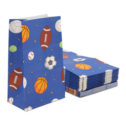 Sports Paper Party Favor Treat Bags for Kids Birthday Supplies (36 Pack)