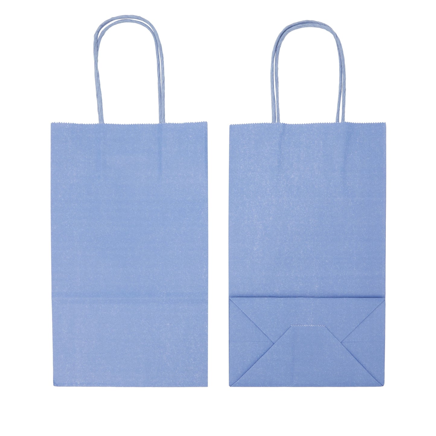 25-Pack Blue Gift Bags with Handles, 5.5x3.2x9-Inch Paper Goodie Bags for Party Favors and Treats, Birthday Party Supplies