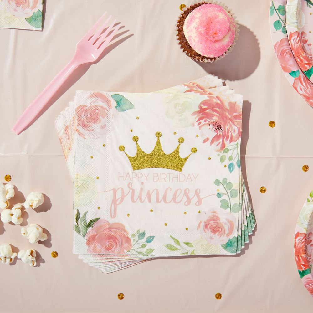 Princess Birthday Party Decorations Set, Banner, Dinnerware, Hats (24 Guests)