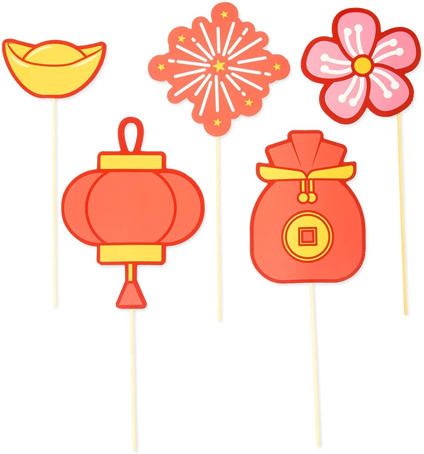 Chinese New Year Photo Booth Props, Fun Party Supplies (30 Pieces)