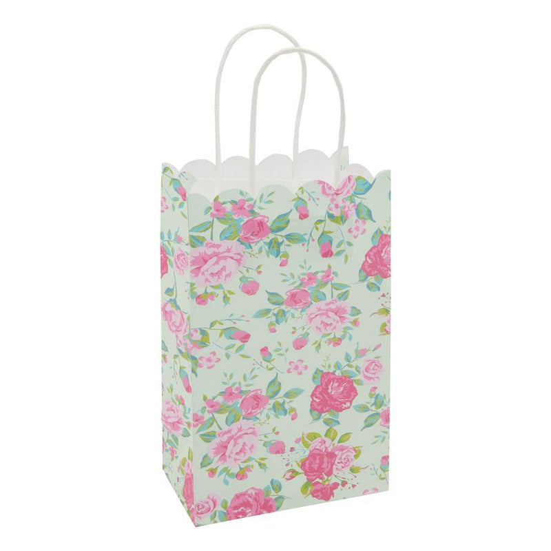 Floral Party Favor Gift Bags with Handles for Wedding, Baby Shower, Birthday (24 Pack)