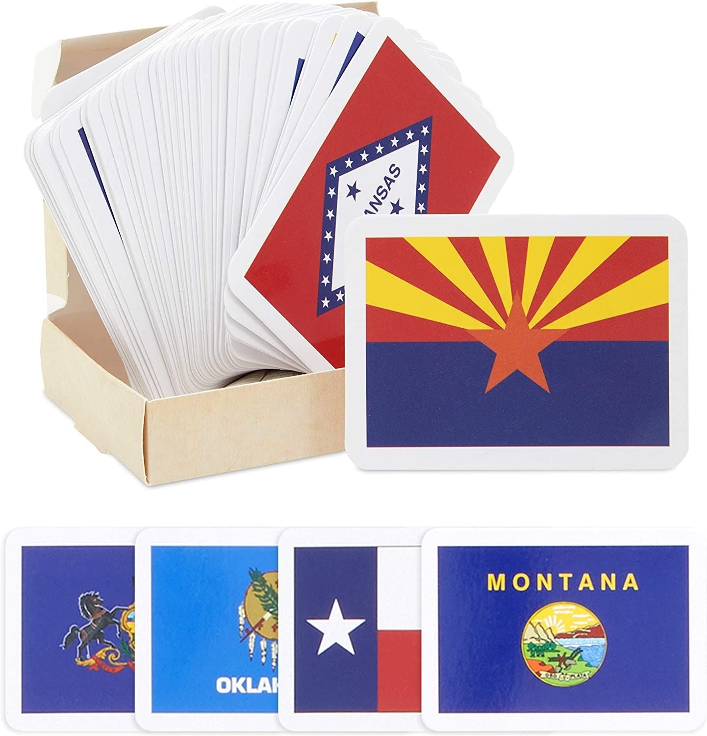 50 US States and Capitals Flash Cards for Kids (2.5 x 3.5 In)