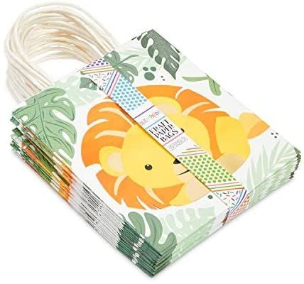 Small Lion Party Favors Bags for Jungle Safari Birthday Decorations (15 Pack)