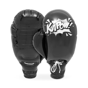 Inflatable Boxing Gloves for Kids, Giant Blow Up Sparring Mitts (Black, 2 Pairs)