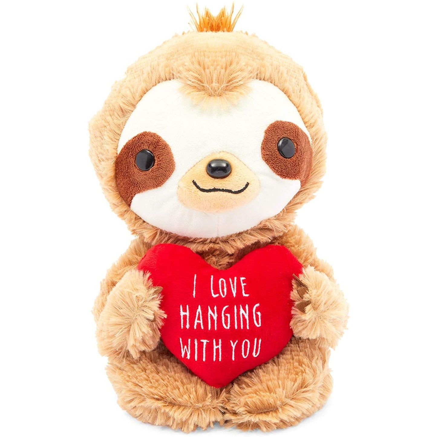 Sloth Plush Toy with Red Heart, I Love Hanging with You Stuffed Animal (10 in)