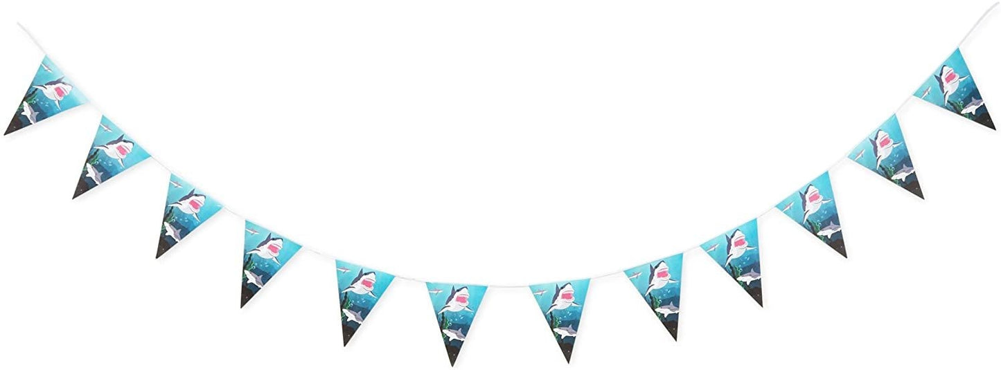 Shark Party Supplies, Banner Flags (11 ft, 3 Pack)