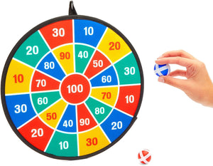 Kids Dart Board Game with 10 Sticky Balls, Darts Board Set with Hook, 14 in.