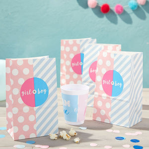 Party Favor Bags for Gender Reveal, Baby Shower (Pink, Blue, 36 Pack)