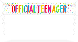 Large 13th Birthday Party Banner Decoration, Official Teenager, 118 x 19 in.