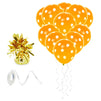 50-Pack 12-Inch Orange Latex Polka Dot Balloons for Birthday Party Decorations Supplies with 1 Gold 2.5x2.5x5-Inch Balloon Weight and 1 Roll of 10mm Wide White String