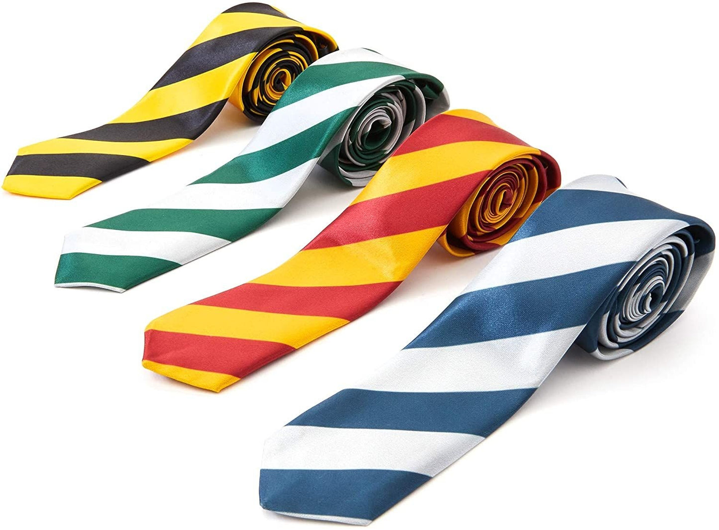 Juvale Wizard School Striped Costume Tie (4 Pack) 4 Colors