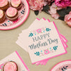 Happy Mother’s Day Paper Napkins, Floral Party Supplies (6.5 In, Pink, 150 Pack)