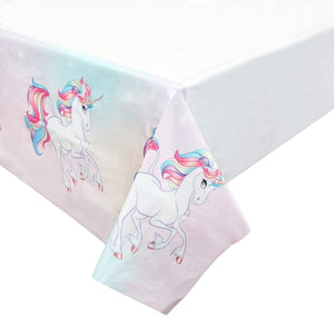 Unicorn Theme Birthday Party Plastic Table Covers (54 x 108 in., 3 Pack)