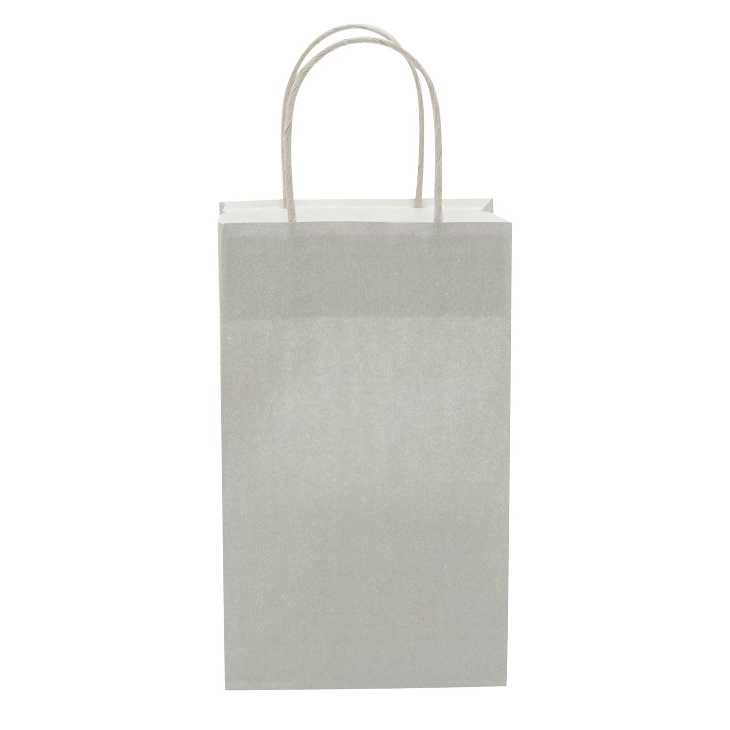 25-Pack Gray Gift Bags with Handles, 5.5x3.2x9-Inch Paper Goodie Bags for Party Favors and Treats, Birthday Party Supplies