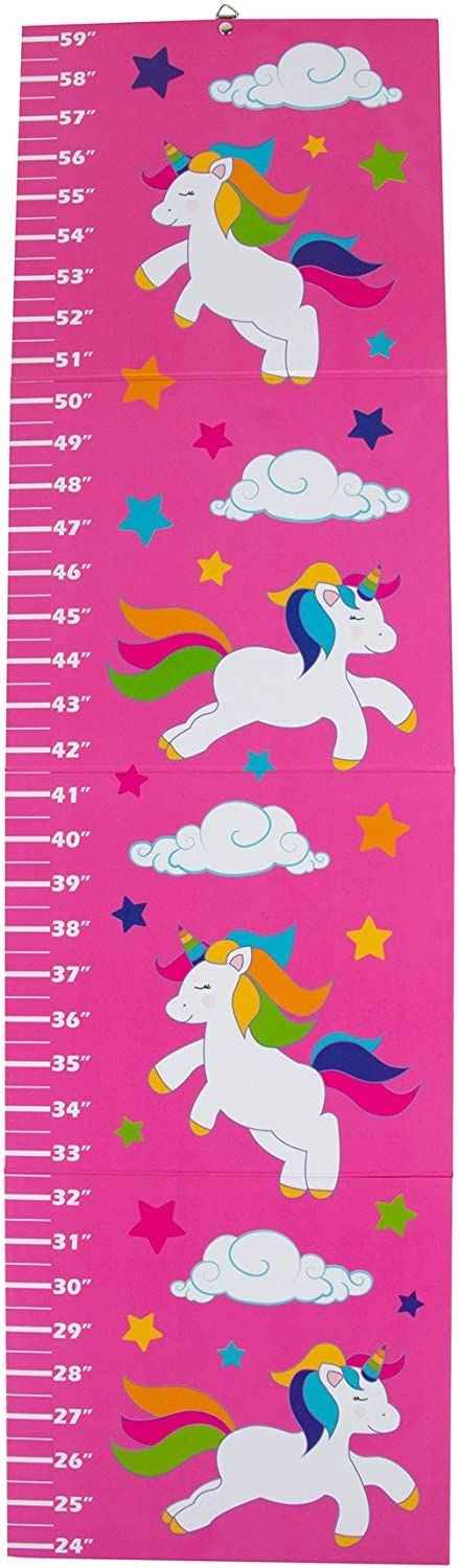 Height Ruler for Kids, Pink Growth Chart for Girls Nursery, Room (24-59 Inches)