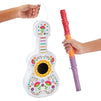 3-Piece Floral Guitar Pinata Bundle with Blindfold and Bat for Kids Birthday Party, Cinco de Mayo (17 x 10 x 3 In)