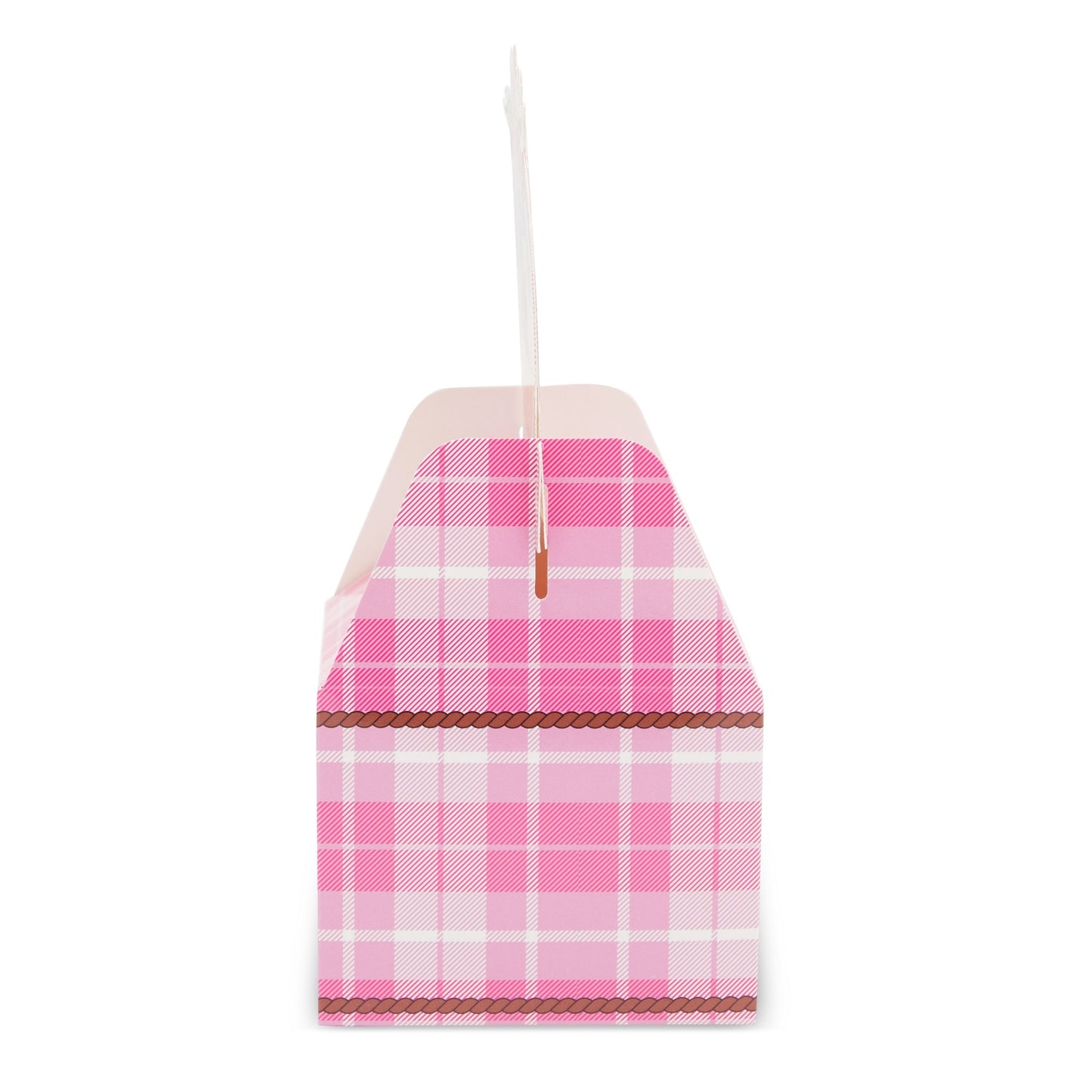 36 Pack Pink Plaid Horse Party Favor Treat Boxes for Cowgirl Birthday Supplies (3.5 x 2.75 In, Pink)