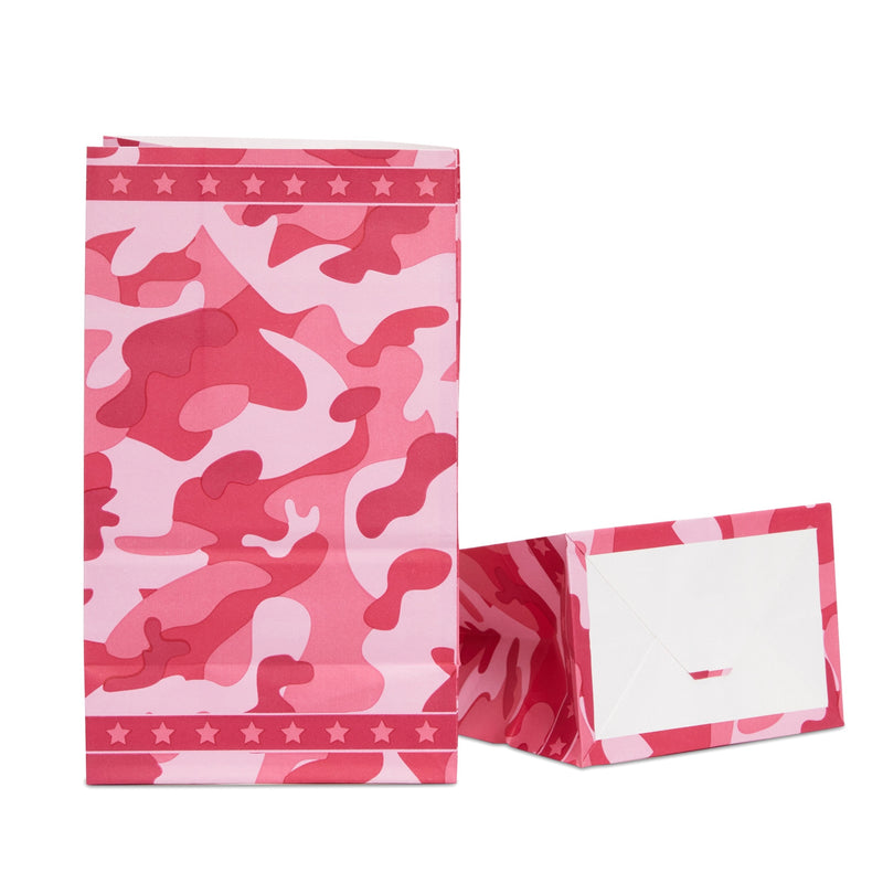 Pink Camo Birthday Party Favor Baby Shower Goodie Treat Bags (36 Pack, Medium)