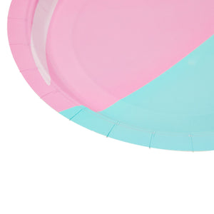 48 Pack Pink Beach Paper Plates for Cake, Dessert, Summer Pool Party Supplies (7 Inches)