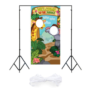 Welcome to the Jungle Photo Backdrop, Wild Safari Birthday Decorations (3x6 Ft)