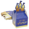 36 Pack Castle Party Treat Boxes for Favors, Welcome Little Prince Baby Shower Decorations for Boys (Royal Blue, 4 x 7 In)