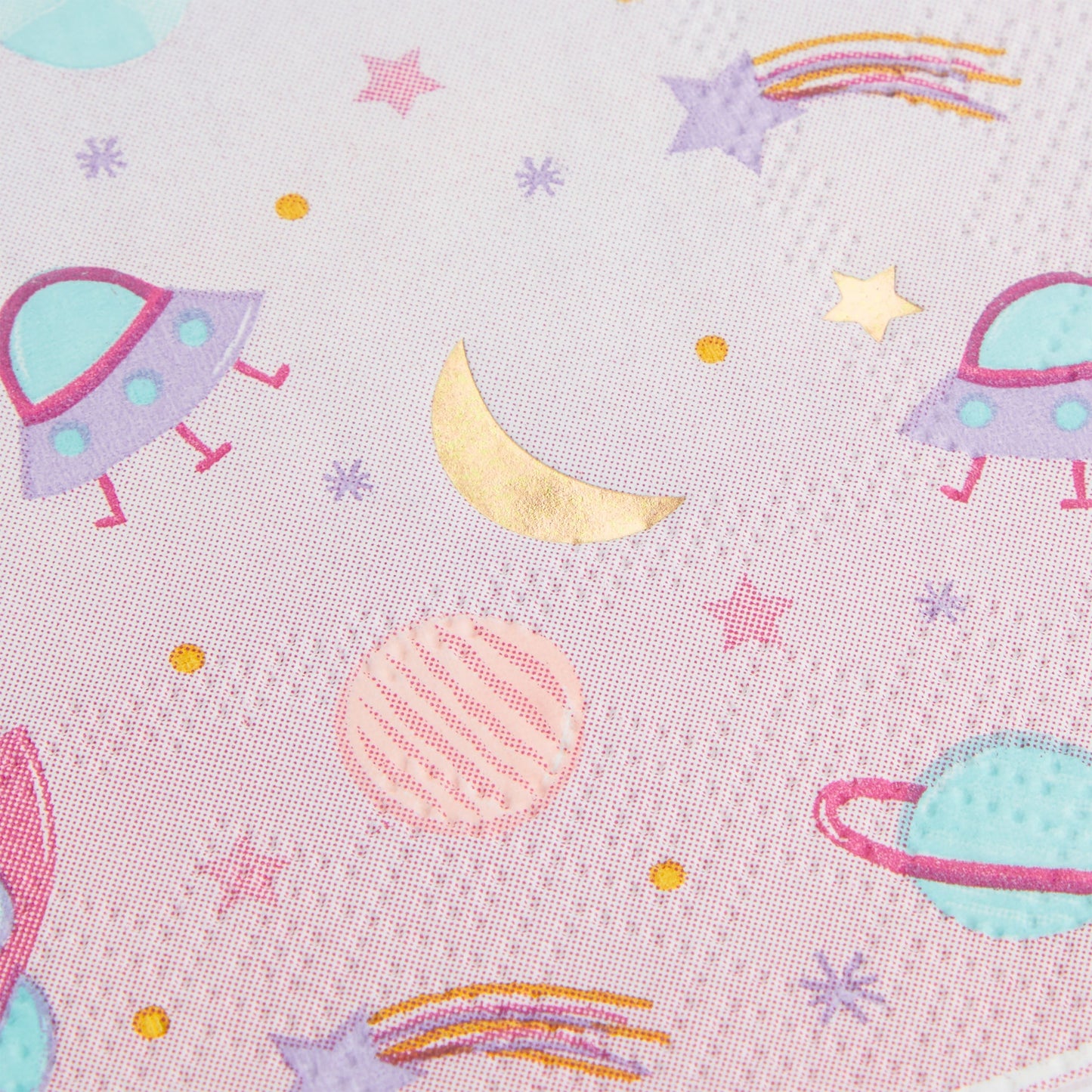 50 Pack Galaxy Space Napkins for Girls Outer Space Birthday Party Supplies (Pink, 5 In)