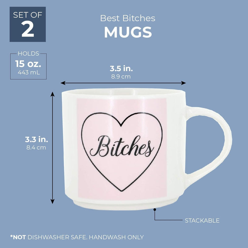 Best Friend Ceramic Coffee Mugs (Set of 2)