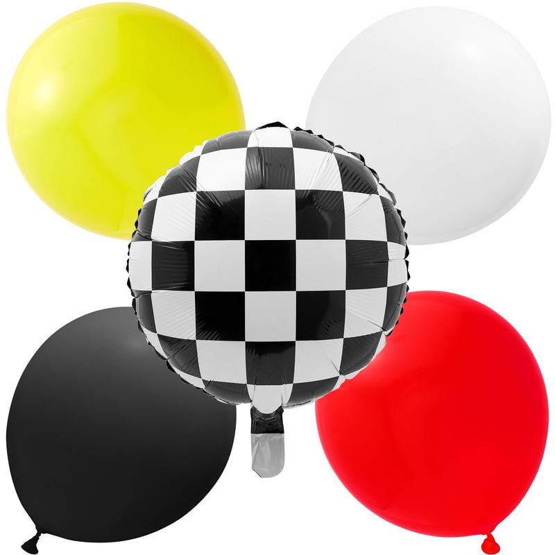 51 Piece Two Fast Car Themed Birthday Decorations, Party Supplies Including Banner, Cake Toppers, Balloons, Centerpieces, and Wall Signs