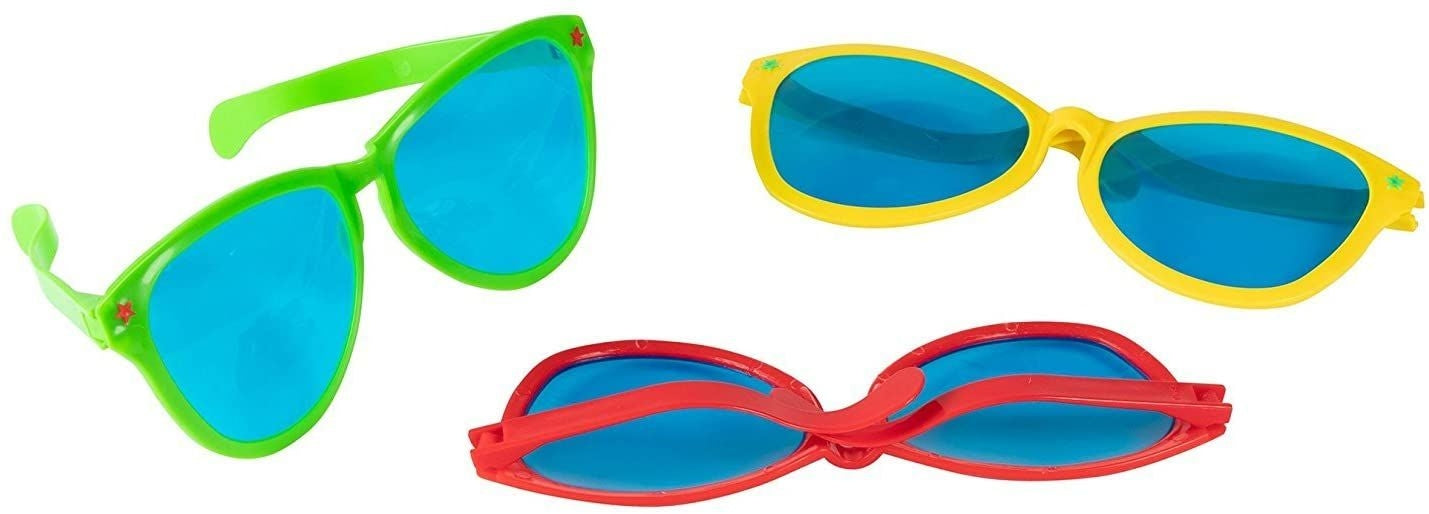 12 Pack Neon Giant Party Sunglasses Fun Glasses for Adult Kids Costume Favor Novelty, 3 Colors