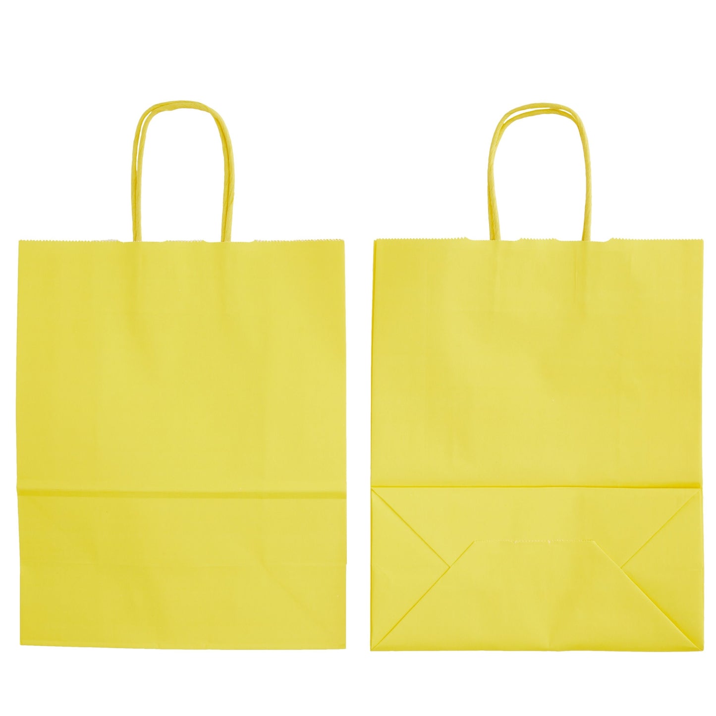 25-Pack Yellow Gift Bags with Handles, 8x4x10-Inch Paper Goodie Bags for Party Favors and Treats, Birthday Party Supplies