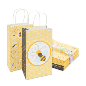 Bumble Bee Party Favor Bags for Baby Showers, Gender Reveal (24 Pack)
