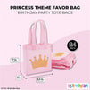 24 Pack Princess-Themed Party Favor Bags for Girls, Pink Canvas Gift Bags for Birthday (6.5 x 7 x 2 in)